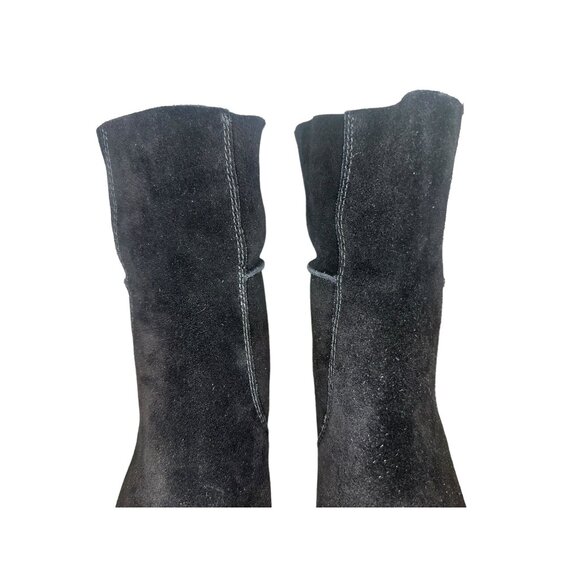 Frye & Co Phoebe Suede Leather Boots Size 8 Black Ankle 70s Retro Preppy Western - Picture 5 of 16